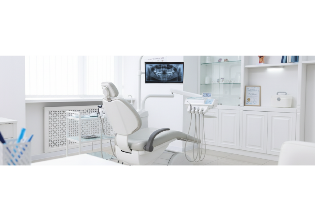 An empty dentists chair for our Case Study dental practice
