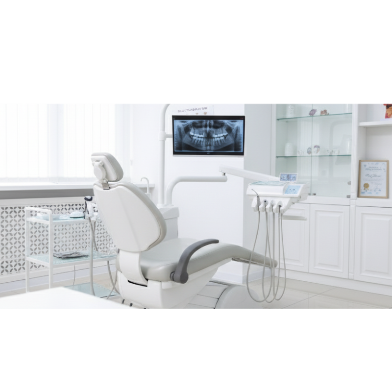 An empty dentists chair for our Case Study dental practice