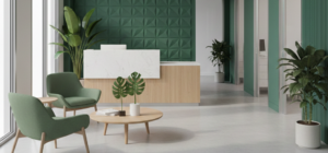 an anonymized waiting room from our dental case study