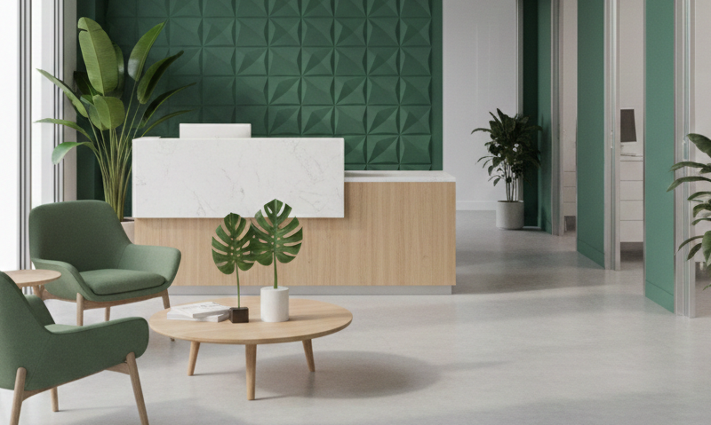 an anonymized waiting room from our dental case study