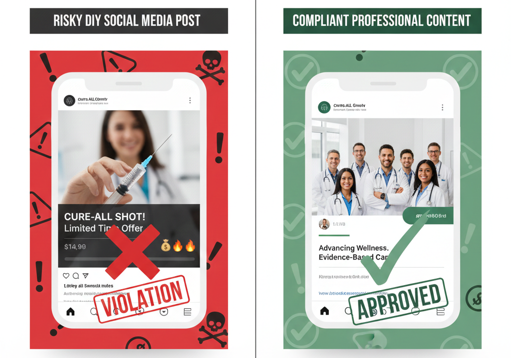 for medical practices there's a compliant and a very risky way to post on social media