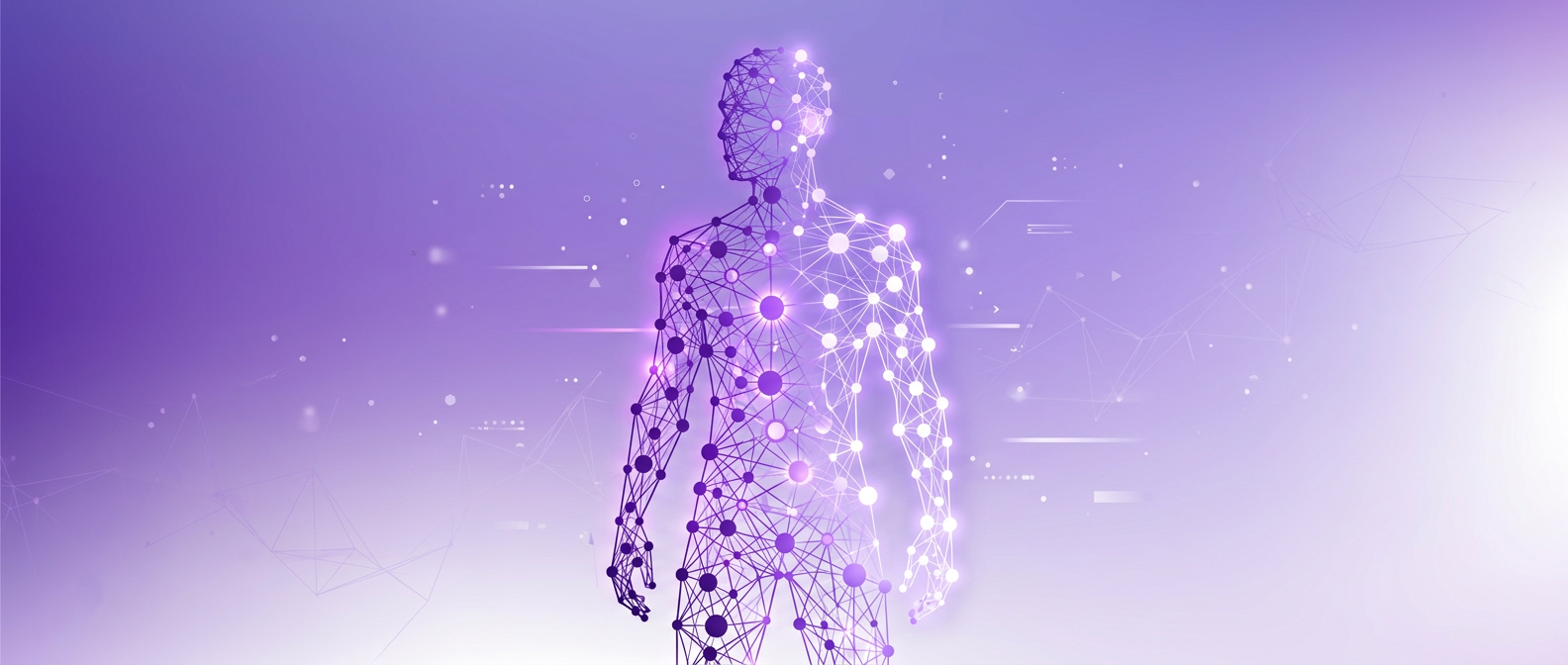 A diagram indicating a human as a series of interconnected nodes - or pieces of information