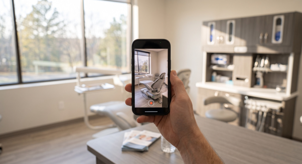 Dental social media marketing on a mobile device