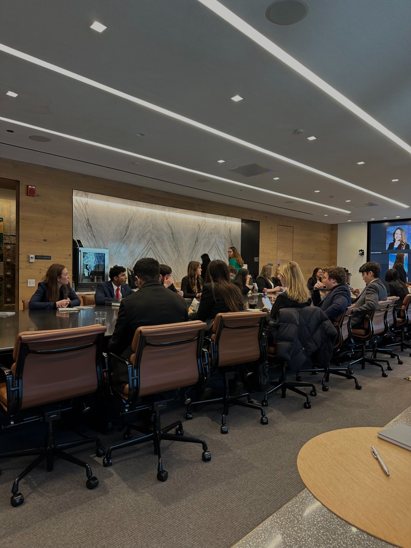 Law firm boardroom meeting